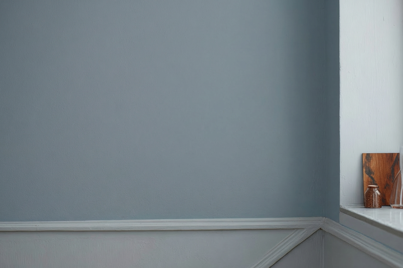 Väggfärg Nr 36. Dimblå